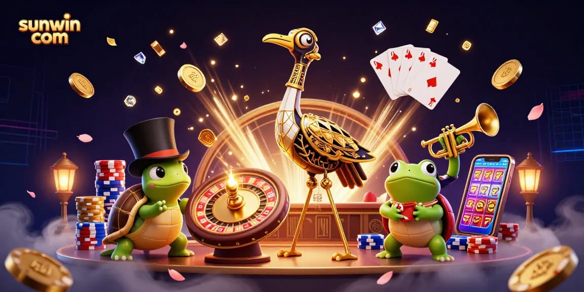 Experience the thrill of sunwin com with a 3D casino scene, featuring unique characters and dazzling game elements.