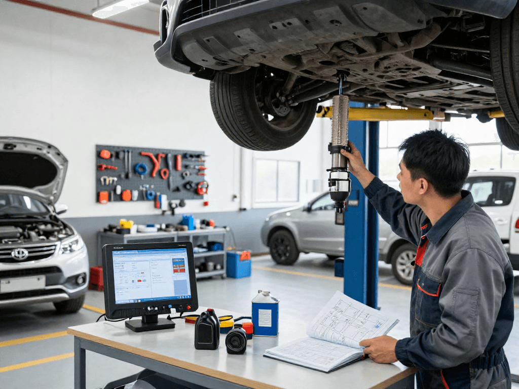 DPF Reinigung Laatzen in einer professionellen Werkstatt mit Techniker bei der Inspektion eines Dieselpartikelfilters.