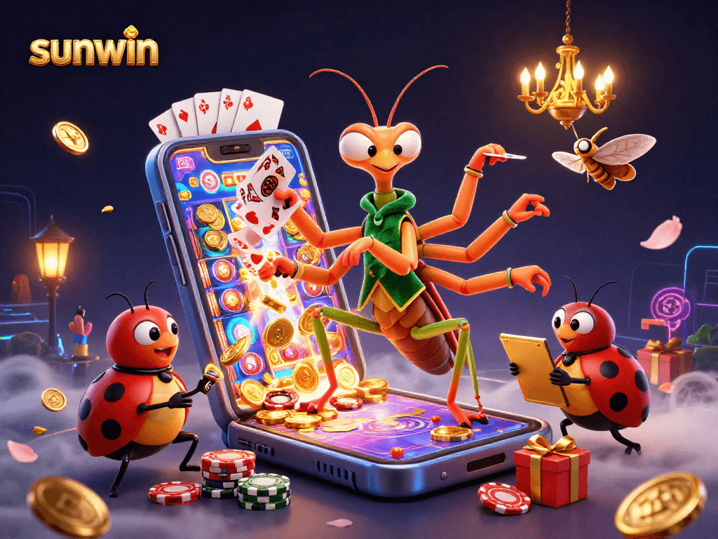 Engage with the colorful sunwin casino experience featuring vibrant slots, card games, and celebratory elements.