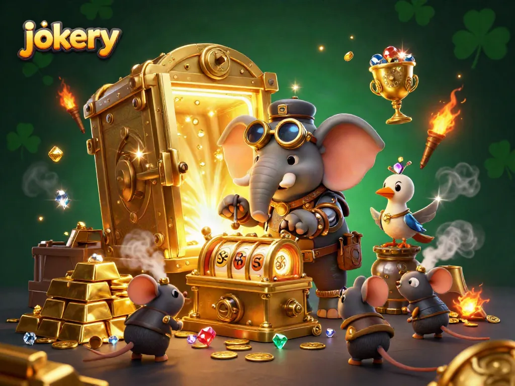 Spin the reels at jokery with a steampunk elephant engineer winning golden treasures!
