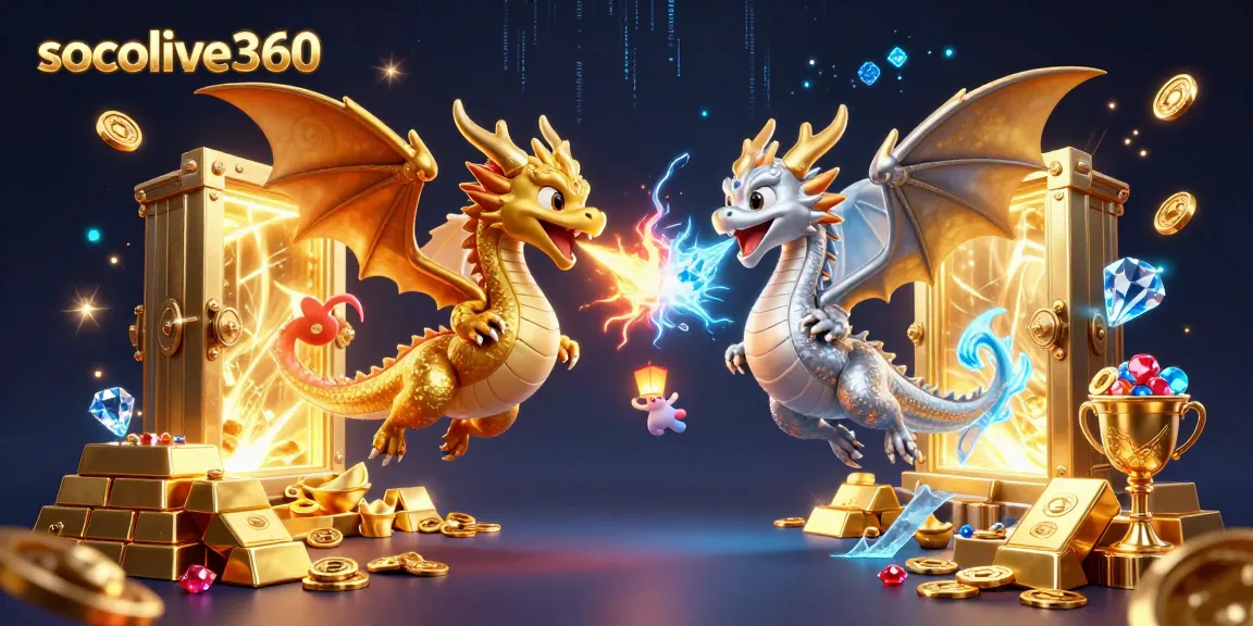 Experience socolive360 with detailed dragons guarding treasure, perfect for online gaming adventures.