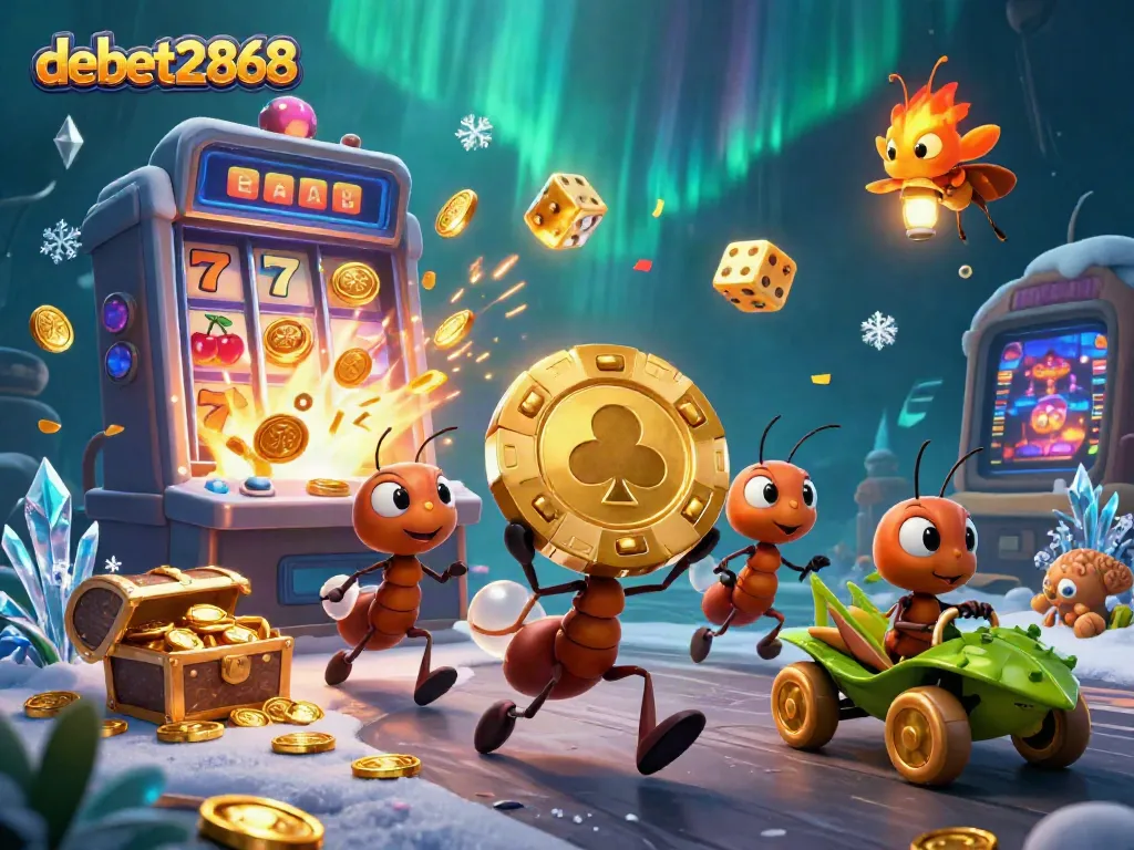 Experience the thrilling heist as ants carry a giant poker chip in the exciting world of debet2868.