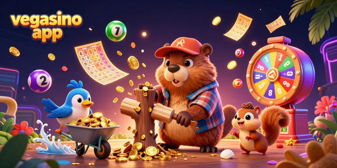 Experience the excitement of the vegasino app with lively characters and dynamic casino elements.