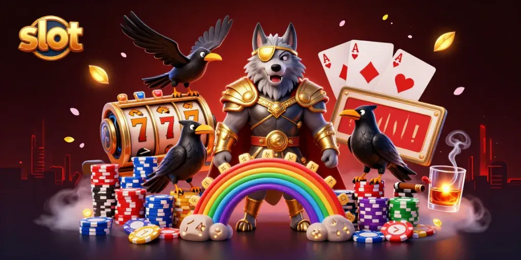 Experience thrilling slot excitement with a vibrant Norse mythology scene featuring Odin and iconic gaming elements.