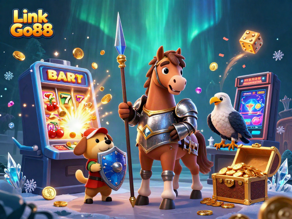 Experience thrilling gameplay with Link Go88 featuring a medieval knight and exciting slot elements.