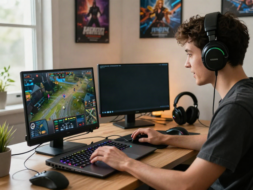 Exciting gaming experience at home featuring man88 gaming setup.