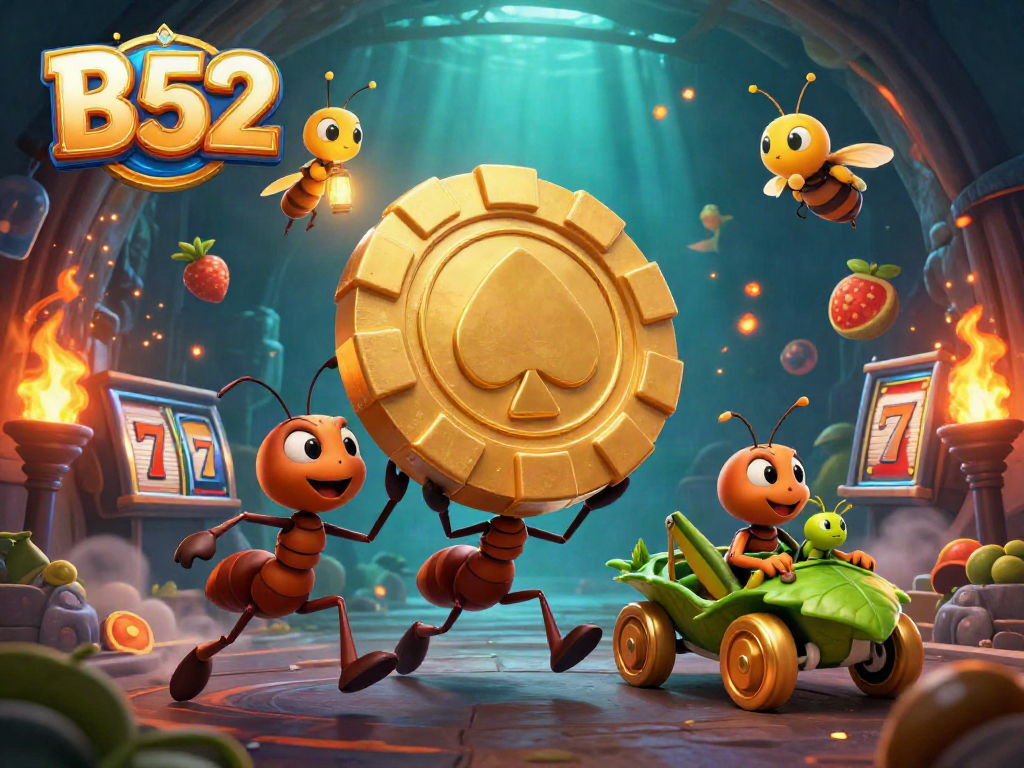 Engage in thrilling B52 casino heists with ants, poker chips, and slot machines.