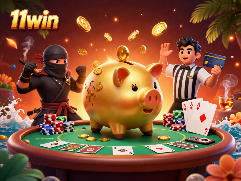 Experience thrilling gameplay at 11win with action-packed poker as characters engage in dynamic casino action.