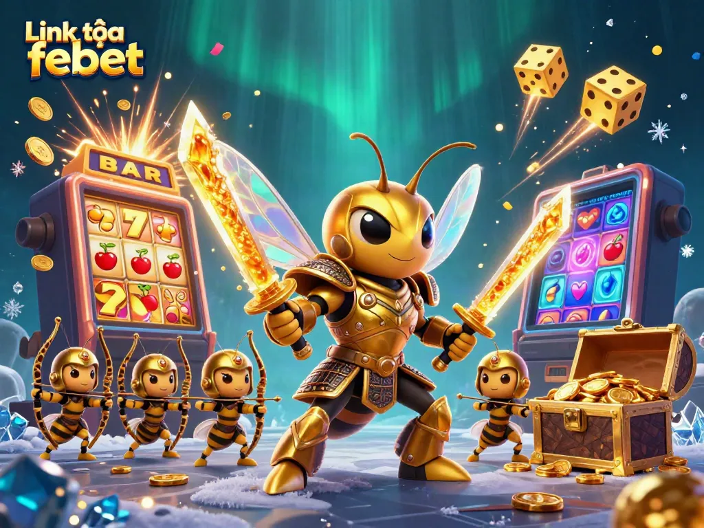 Experience the thrilling action of Link vào febet with a vibrant 3D casino scene filled with excitement.