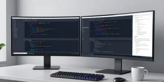 Code review in a modern developer workspace with advanced software tools.