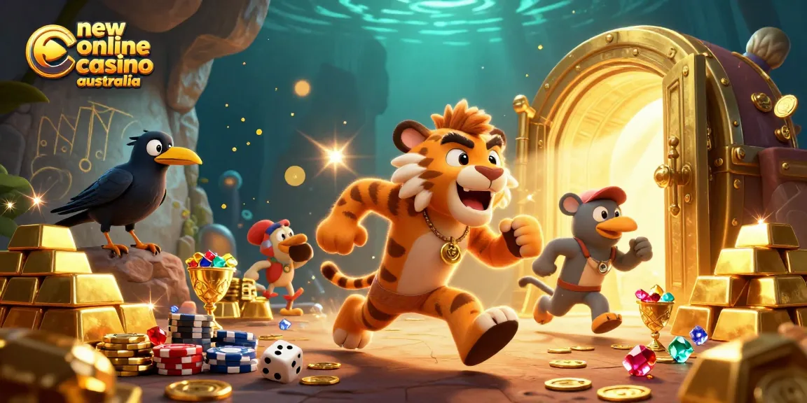 Experience the excitement of new online casino Australia with animated caveman and tiger duo