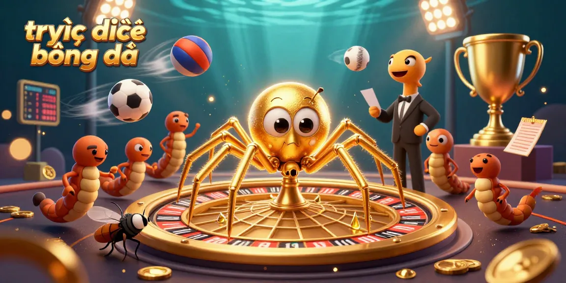 Experience trực tiếp bóng đá in a vibrant, 3D animated scene filled with sports elements and excitement.