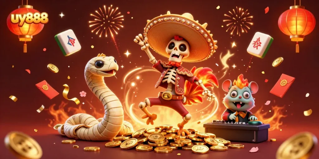 Experience the excitement of uy888's dynamic casino world with vibrant characters and details.